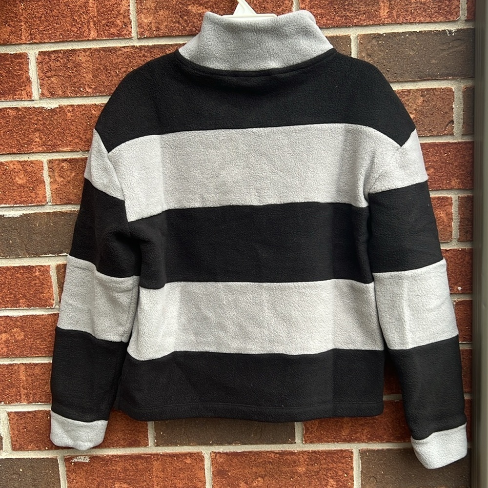 Victorias Secret PINK Fleece Stripe Pullover Quarter Zip Sweater - Picture 7 of 10